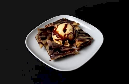 Red Bean Pancake With Ice Cream