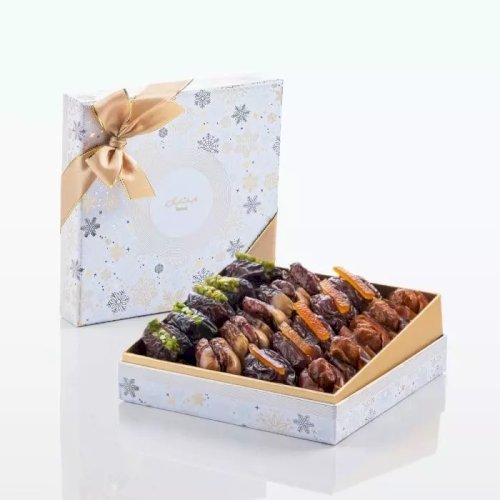 x Snowfall White Sq S with Organic Filled Dates